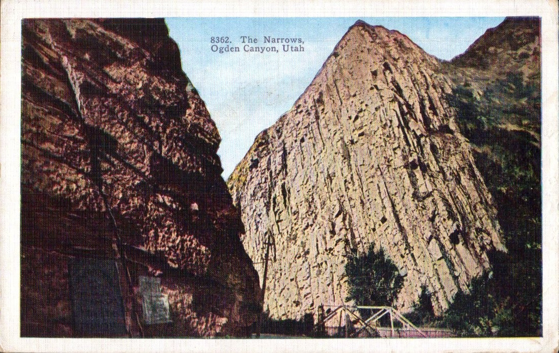 Ogden Utah UT The Narrows Entrance to the Canyon 1941 PM Postcard