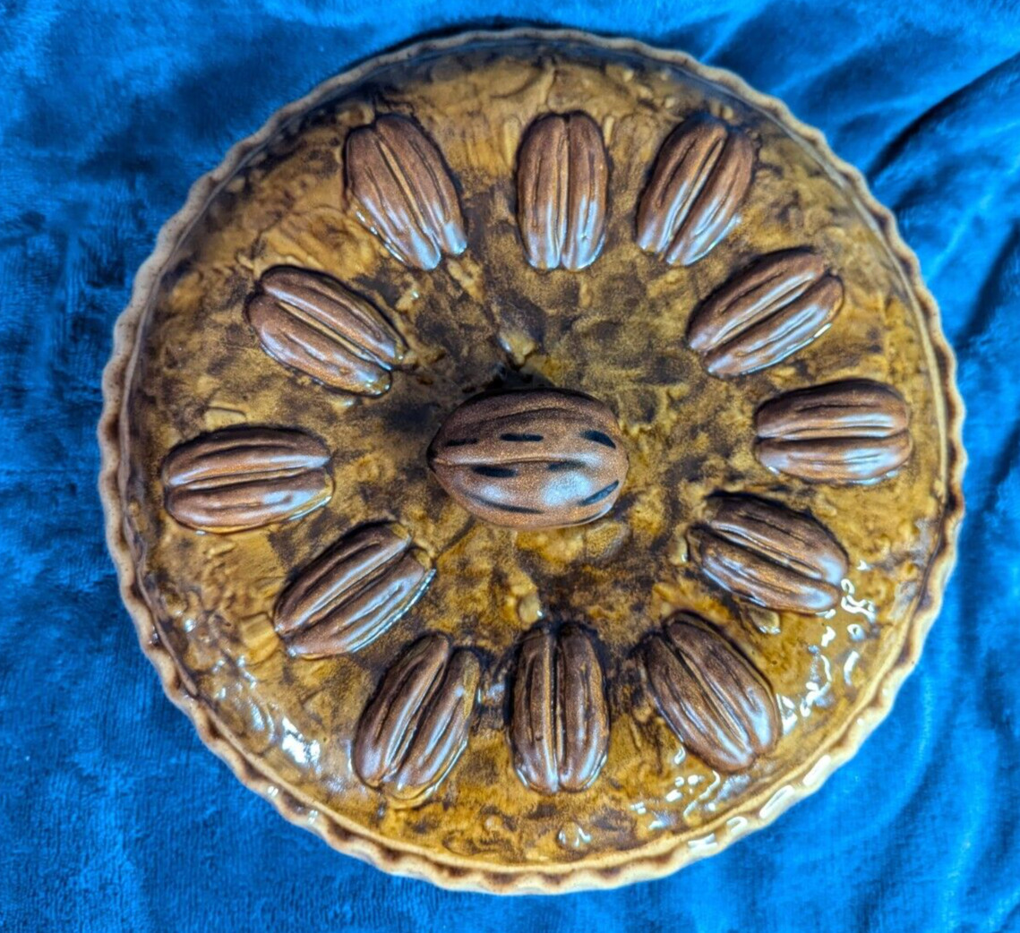 RARE Vintage Precious Pecan Pie Dish Plate with LID