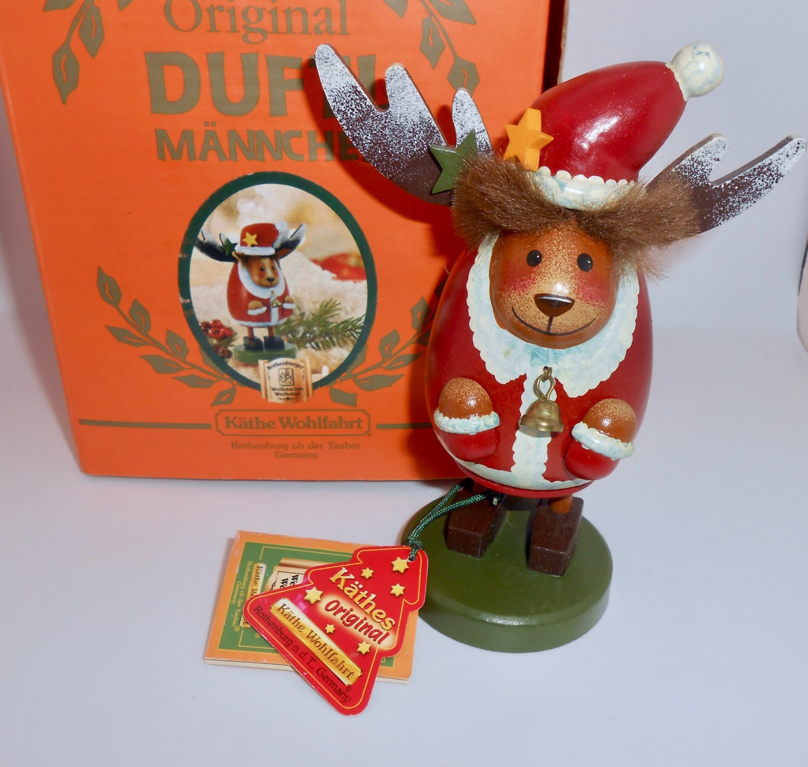 DUFTL MANNCHEN Kathe Wohlfahrt SMOKY The Jolly Incense Smoker MOOSE Germany H73