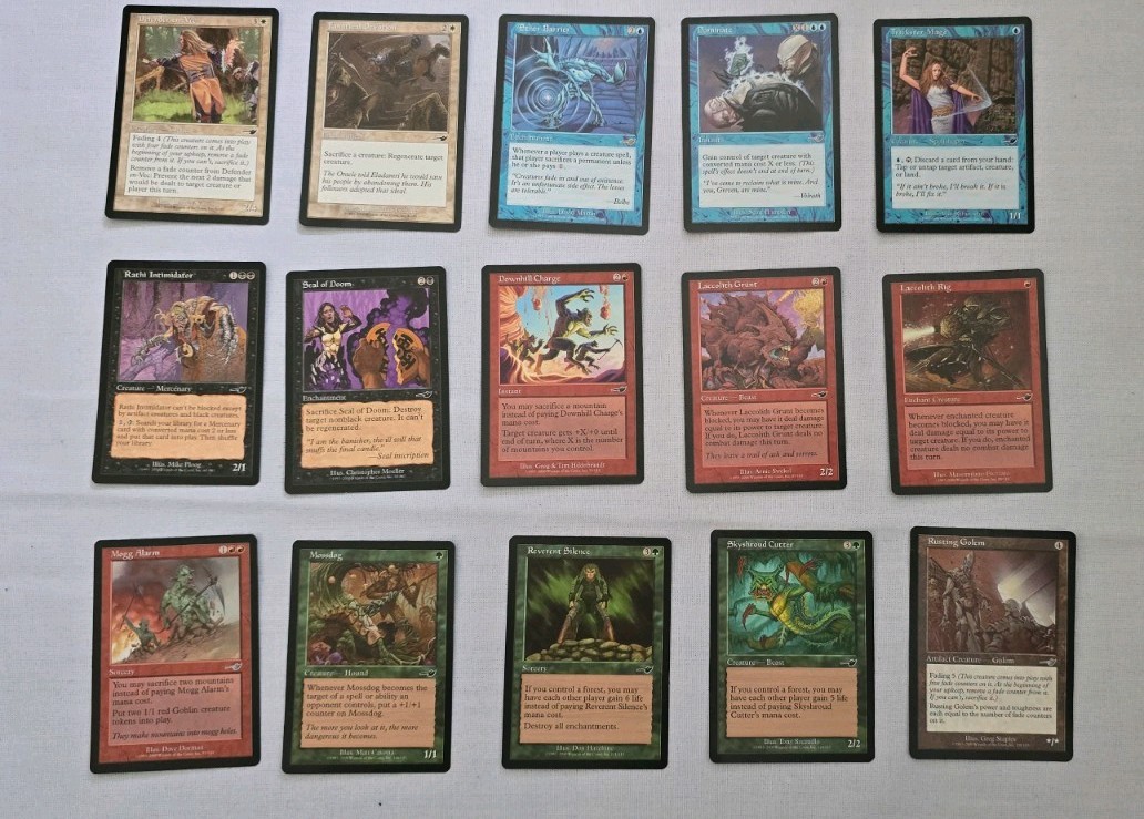 Vintage 2000 MTG Nemesis Card Lot 15x Set Builder Rathi Intimidator Axe Symbol