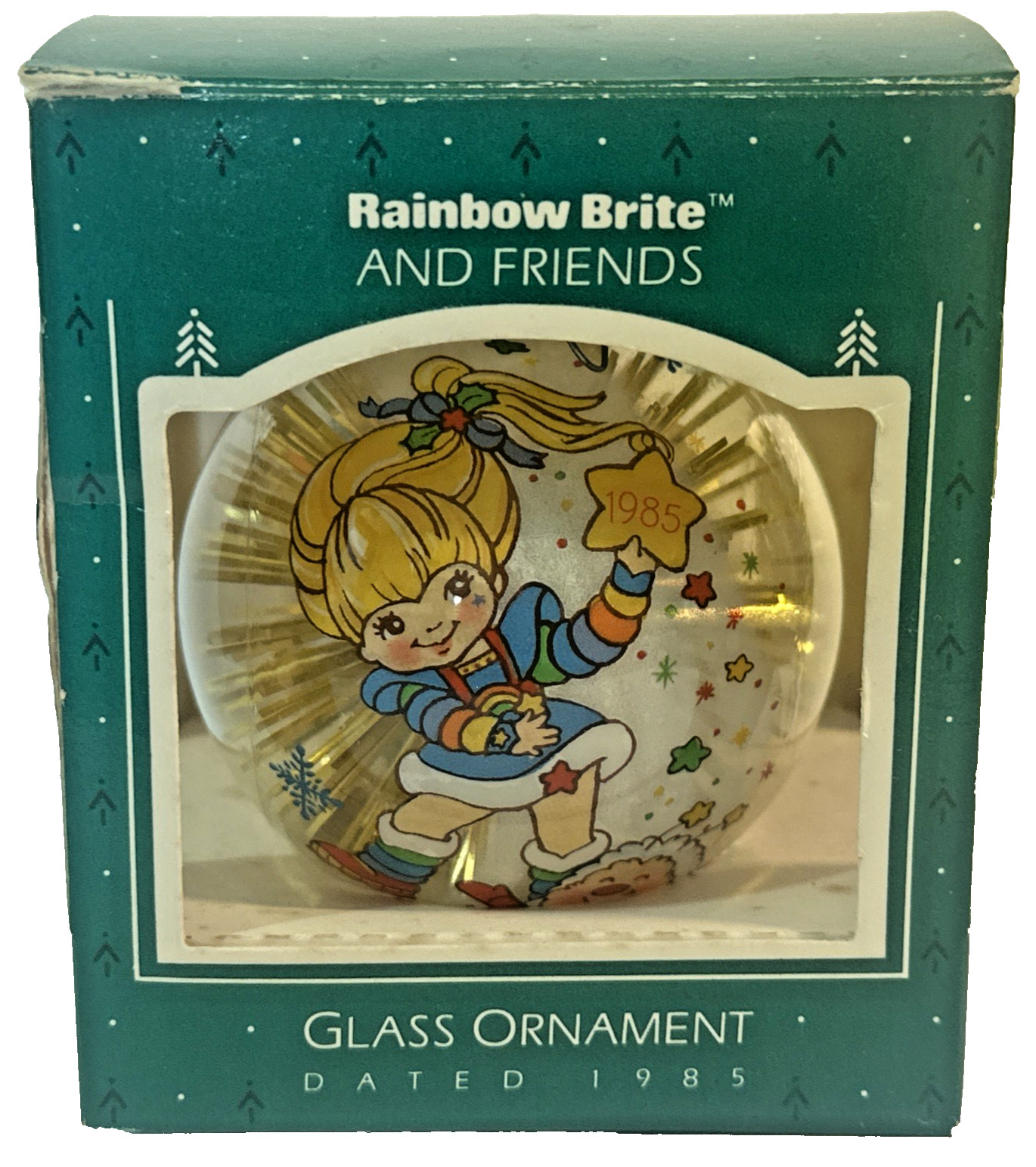 Vtg 1985 Hallmark Rainbow Brite and Friends Glass Ornament  QX2682 Excellent