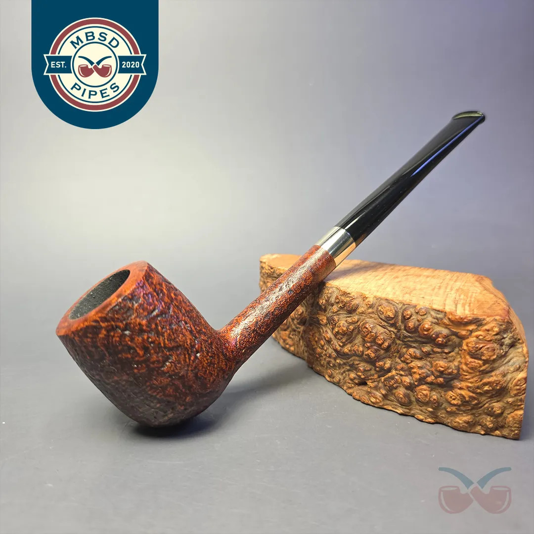 Bruno Nuttens Bing B2 Partially Sandblasted Billiard w/ Aluminum Briar Pipe, New