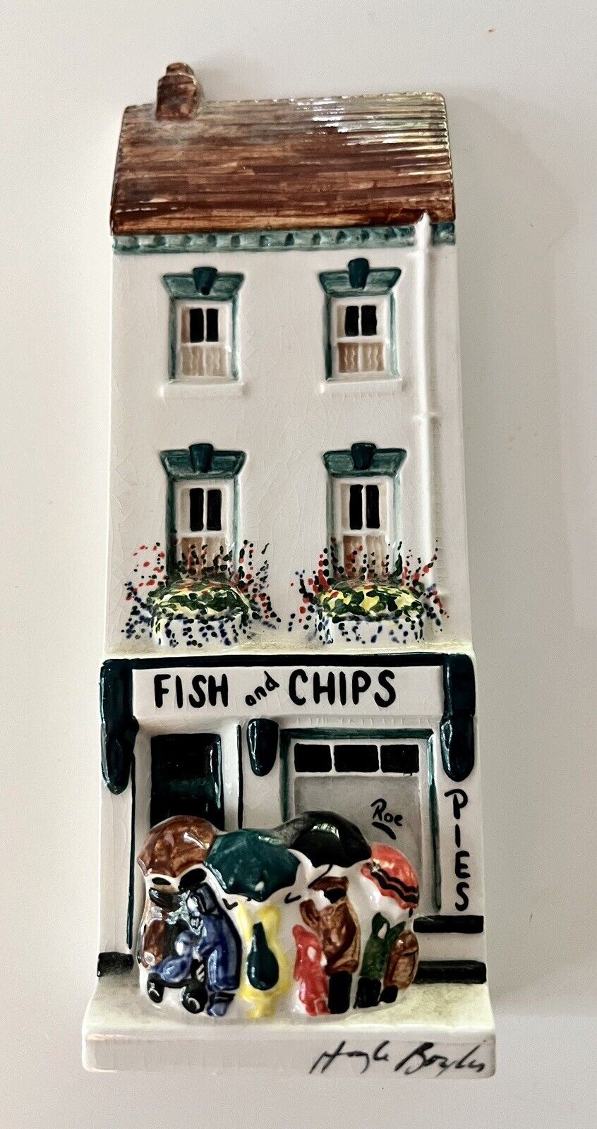 Hazle Ceramics - A Nation Of Shop Keepers - Fish And Chips - Pies  3” X 8.5”