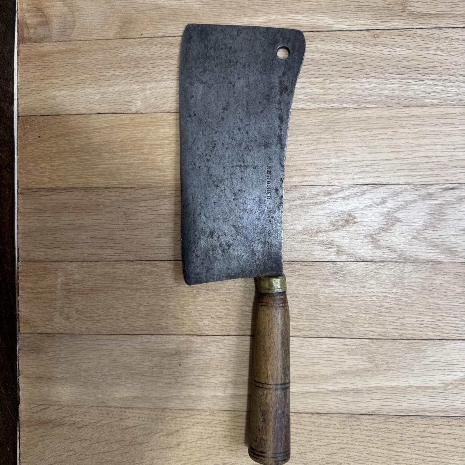 Antique R. & H. BOKER 12.5” Butcher Meat Cleaver Vintage Patina