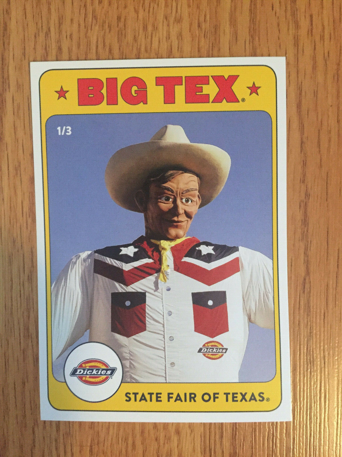 STATE FAIR OF TEXAS - 2013 BIG TEX OUTFIT STAT CARD, TEXAS STATE FAIR