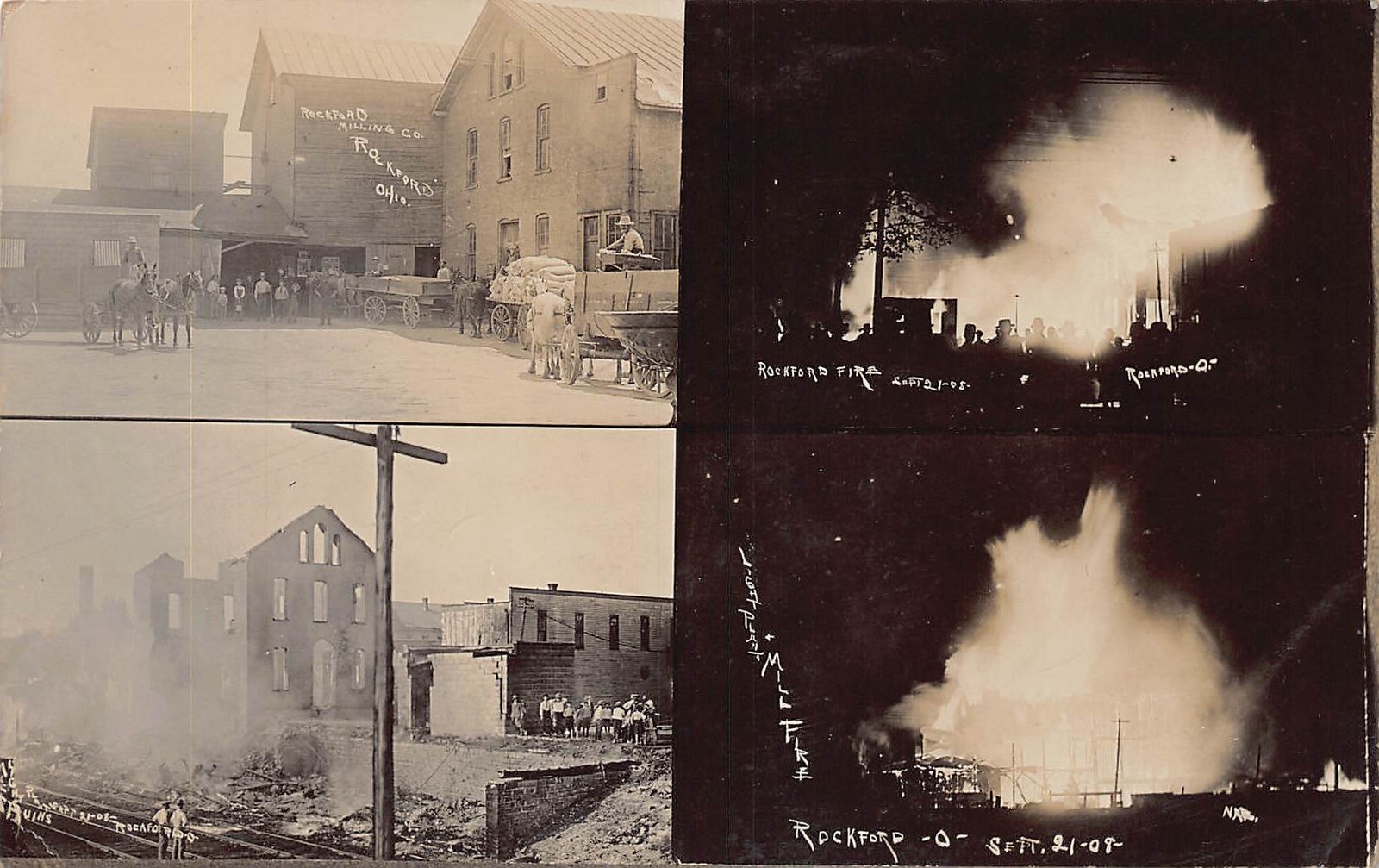 ZC1/ Rockford Ohio RPPC Postcard c1910 Light Plant Mill Fire Disaster 125 ZC1/ Rockford Ohio RPPC Postcard c1910 Light Plant Mill Fire Disaster 125