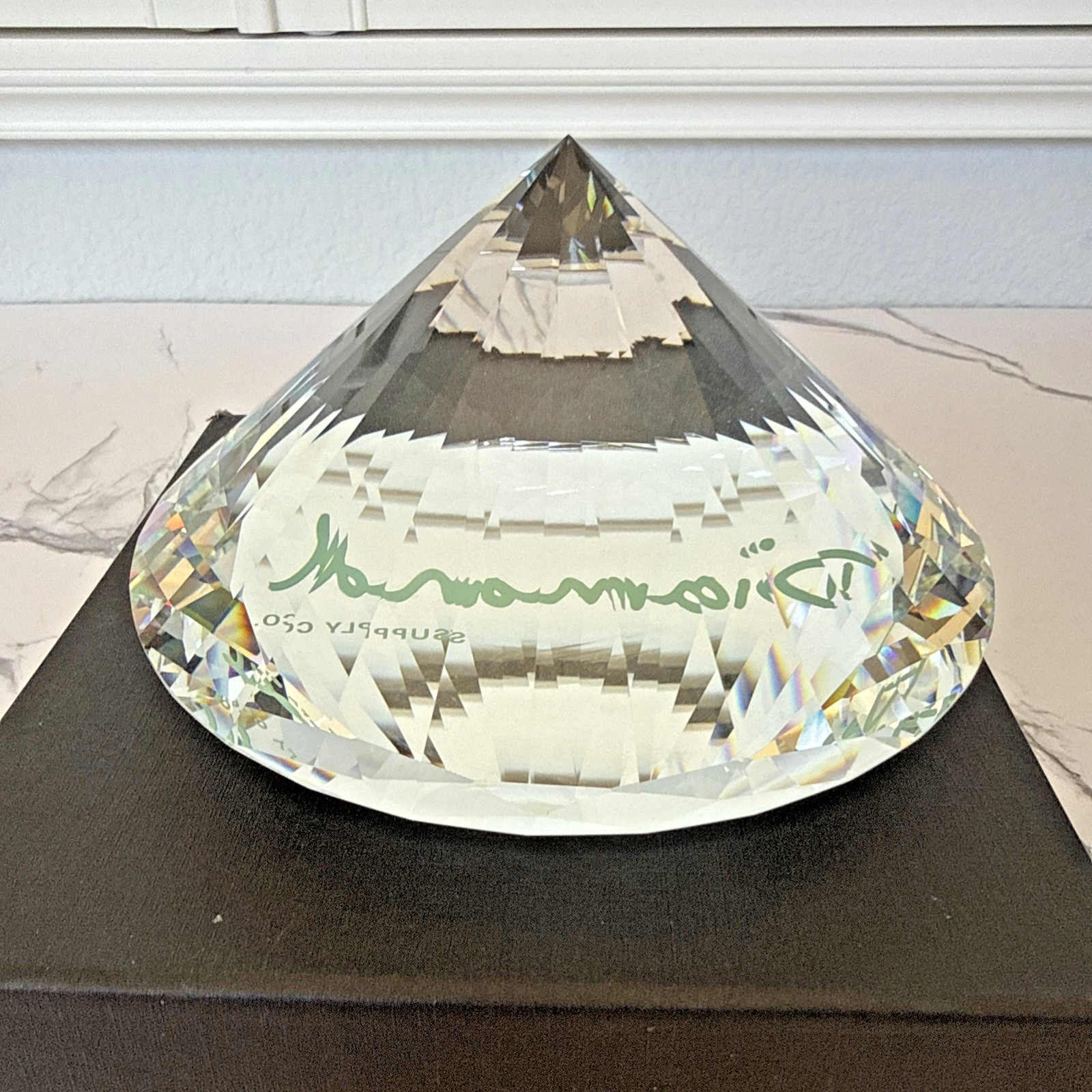 Diamond Supply co. 5.5 x 4.5” Diamond Paperweight Clear Glass 4lbs Diamond Supply co. 5.5 x 4.5” Diamond Paperweight Clear Glass 4lbs
