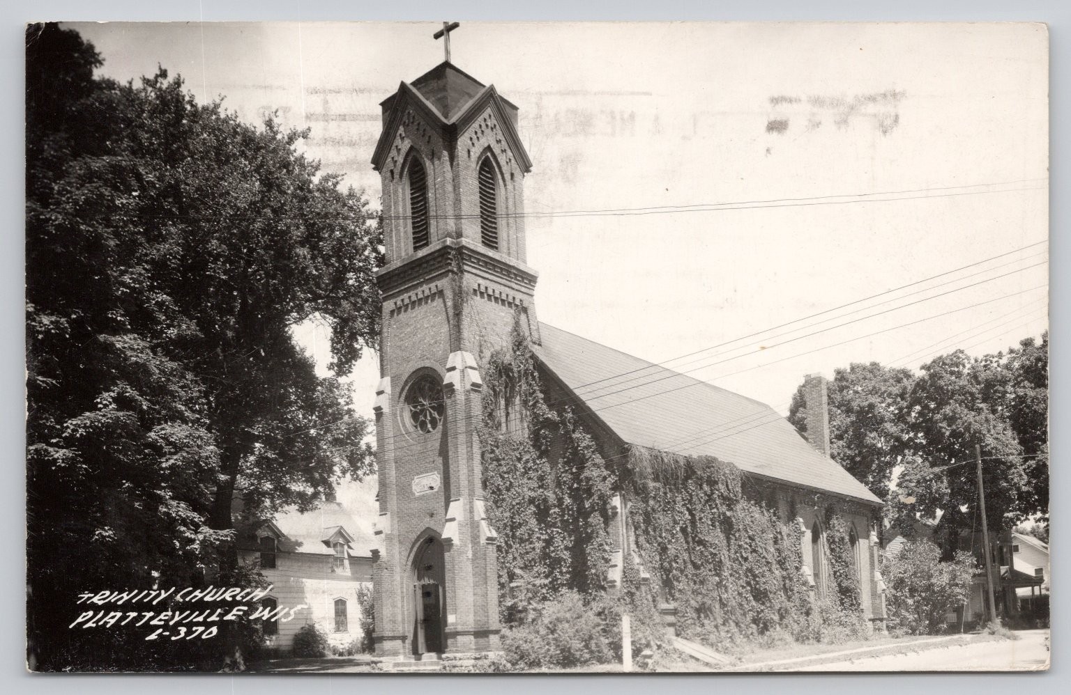 Trinity Church Platteville WI 1962 RPPC L. L. Cook Co. Wisconsin Postcard