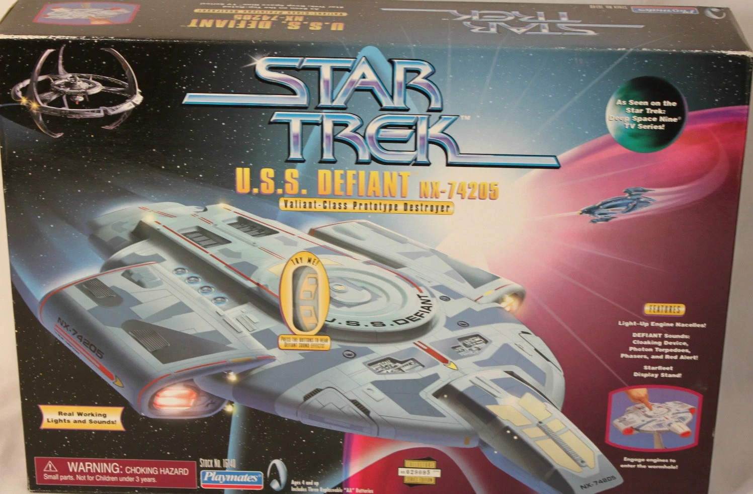 USS DEFIANT NX-74205 STAR TREK PLAYMATES STAR SHIP NEW SEALED VINTAGE