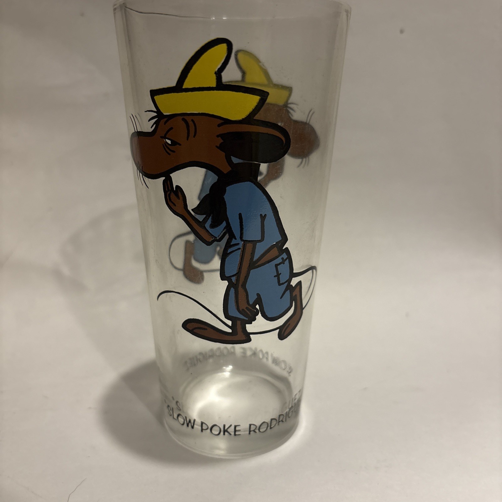 1973 Warner Bros. Inc Looney Tunes Pepsi Glass - Slow Poke Rodriguez Black