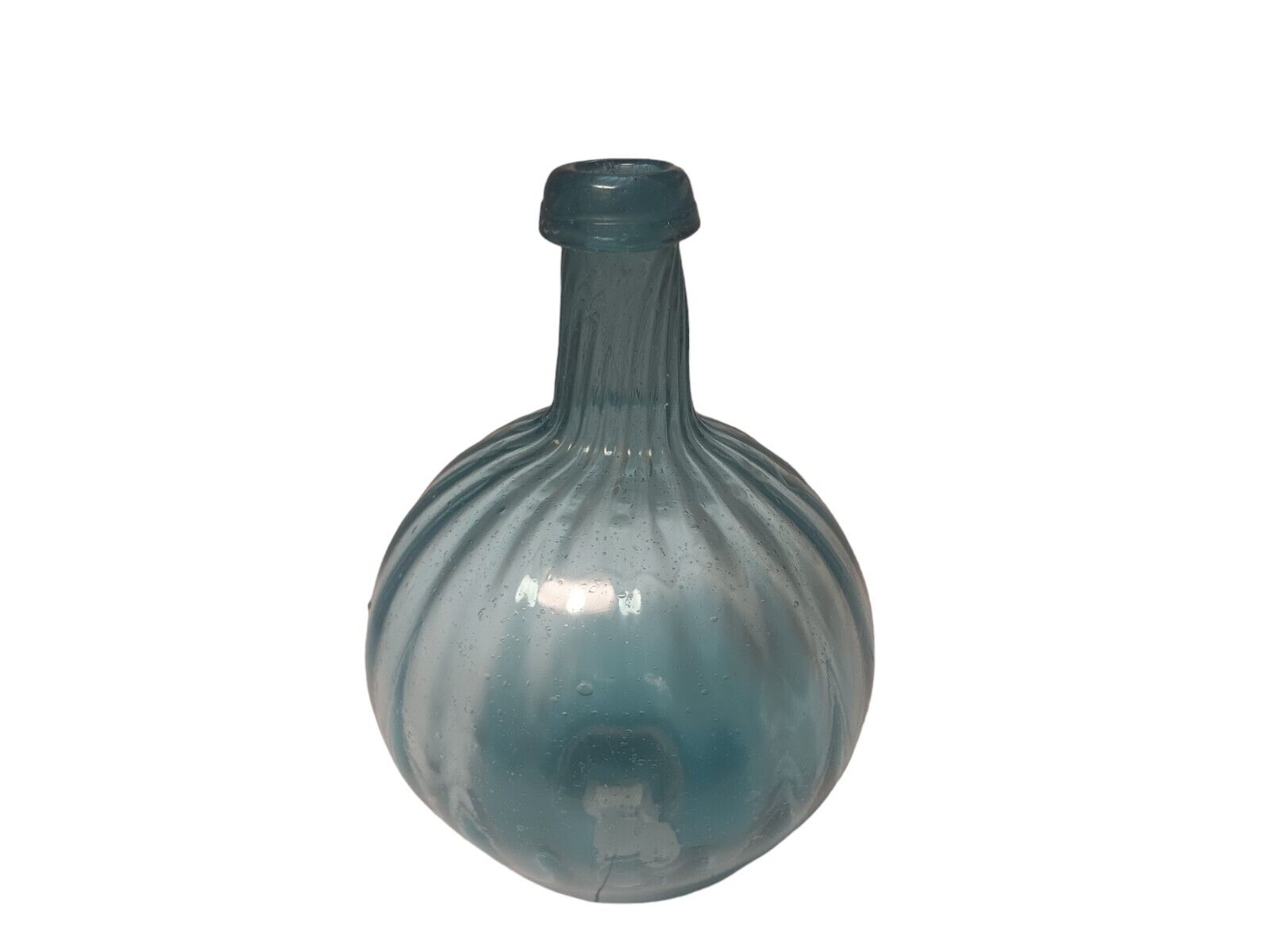 Antique Aqua Handblown Globular Bottle