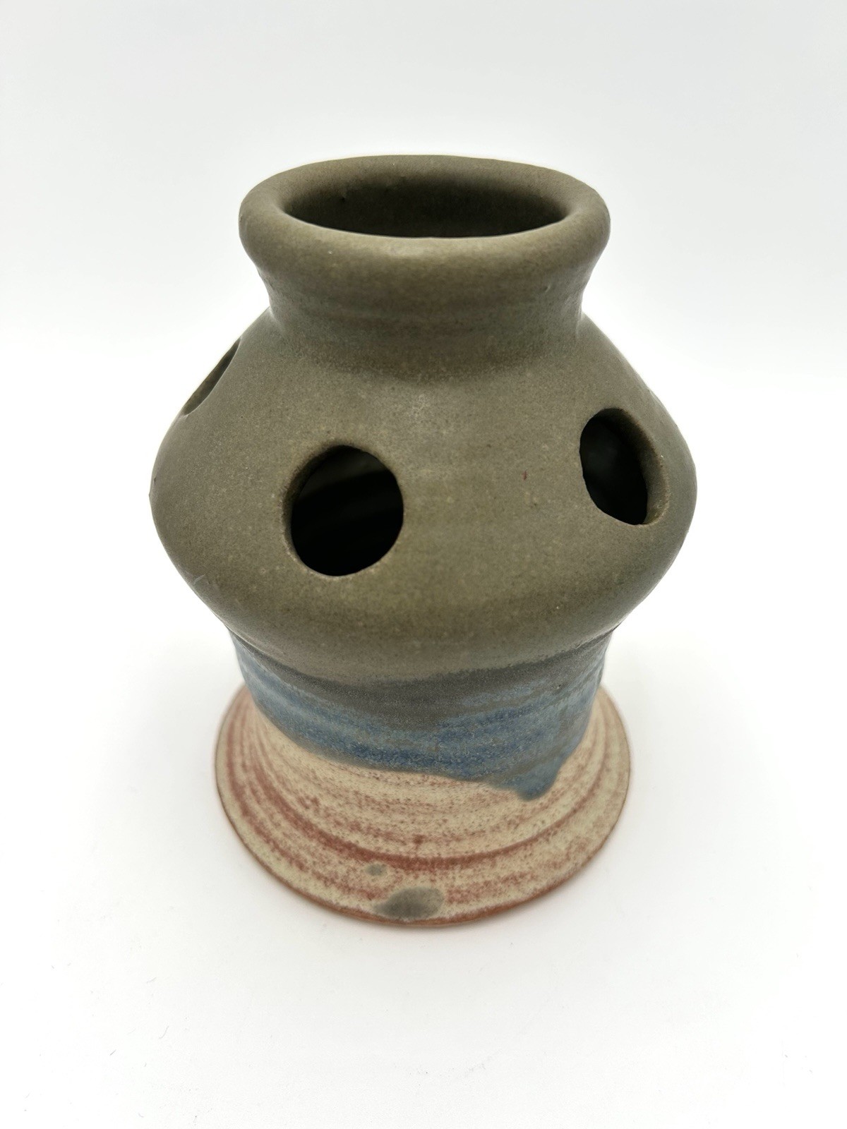 Pottery Frog Vase Or Tealight Candle Holder Toothbrush Holder Incense Holder.