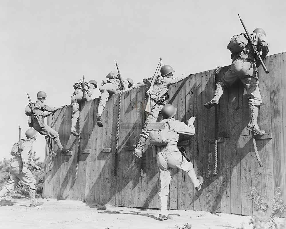 Camp Edwards MA Wall Training 8x10 Glossy Photo Print WWII HT4136299