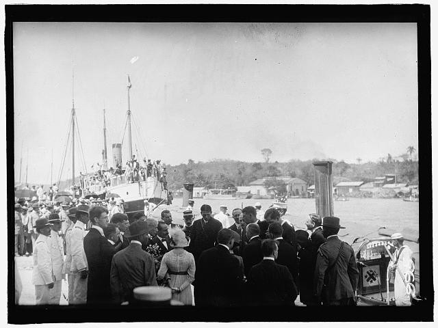San Domingo Dominican Republic Philander C Knox 1912 Visit Harbor Crowd