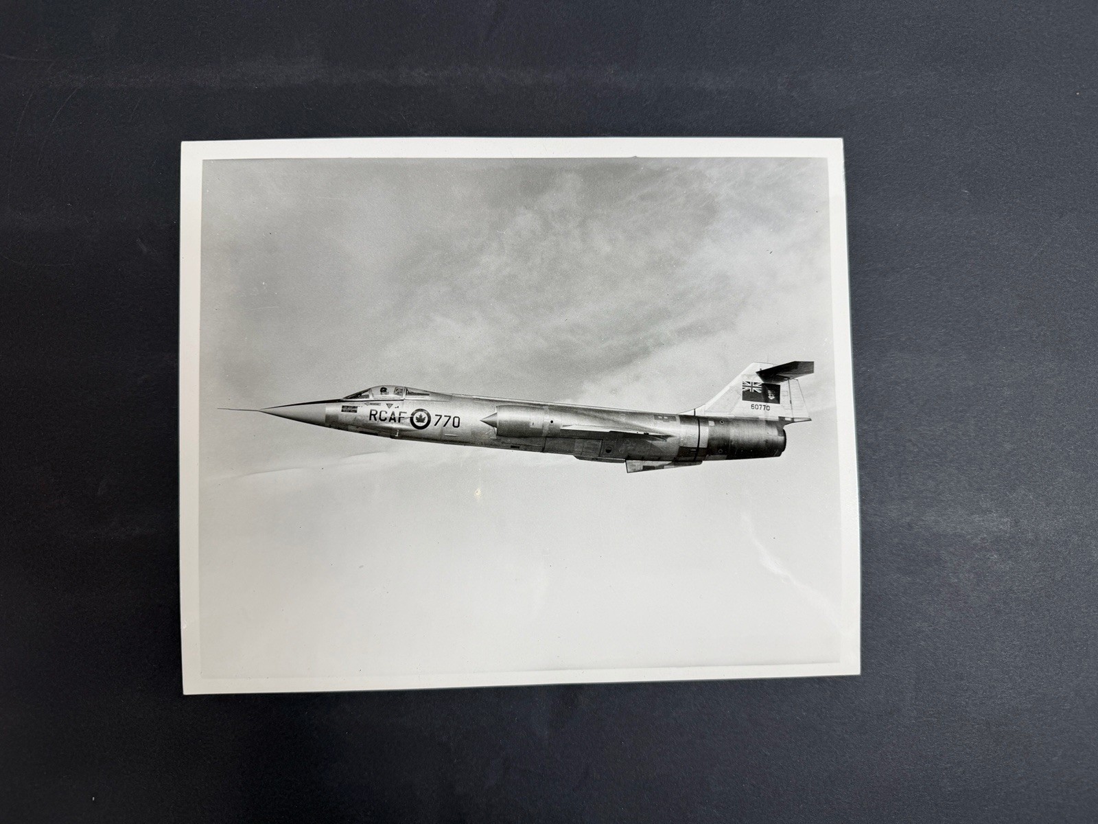 Vintage RCAF CF-104 Starfighter Fighter Jet Aircraft B&W Photograph 8x10