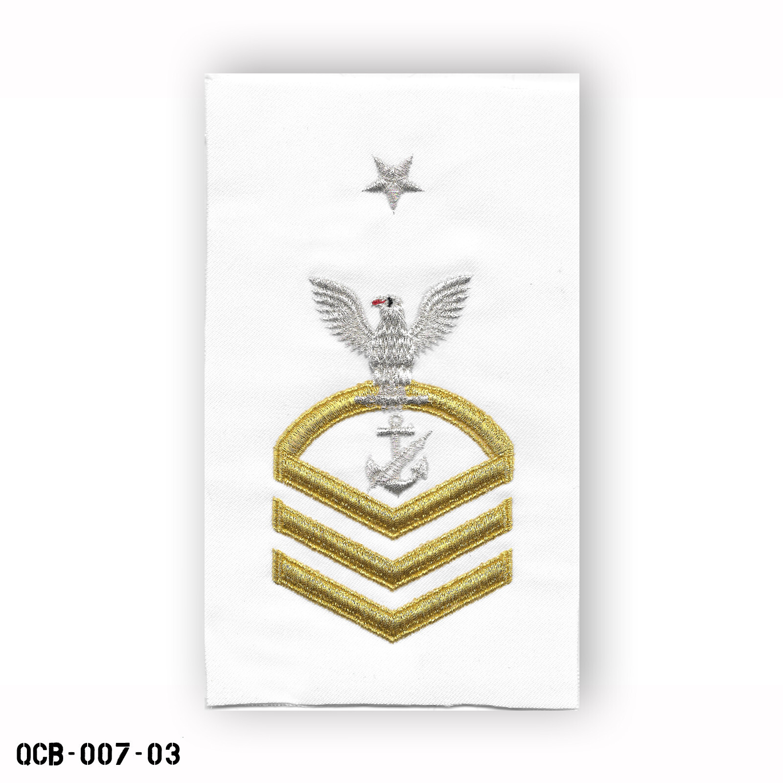 Counselor White Sleeve Patch LG ~ US Navy E8 Senior Chief Petty Officer ~ NEW