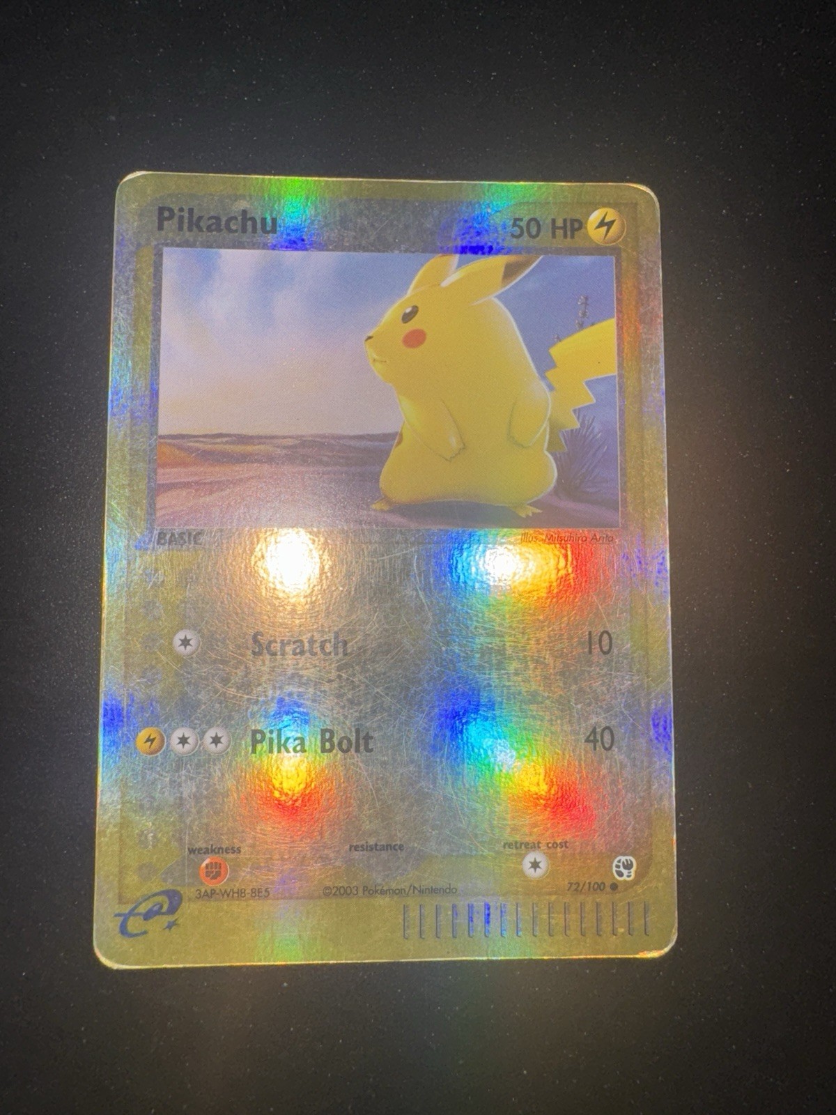 Pokemon Pikachu 72/100 EX SANDSTORM HOLO REVERSE no psa no zard arita