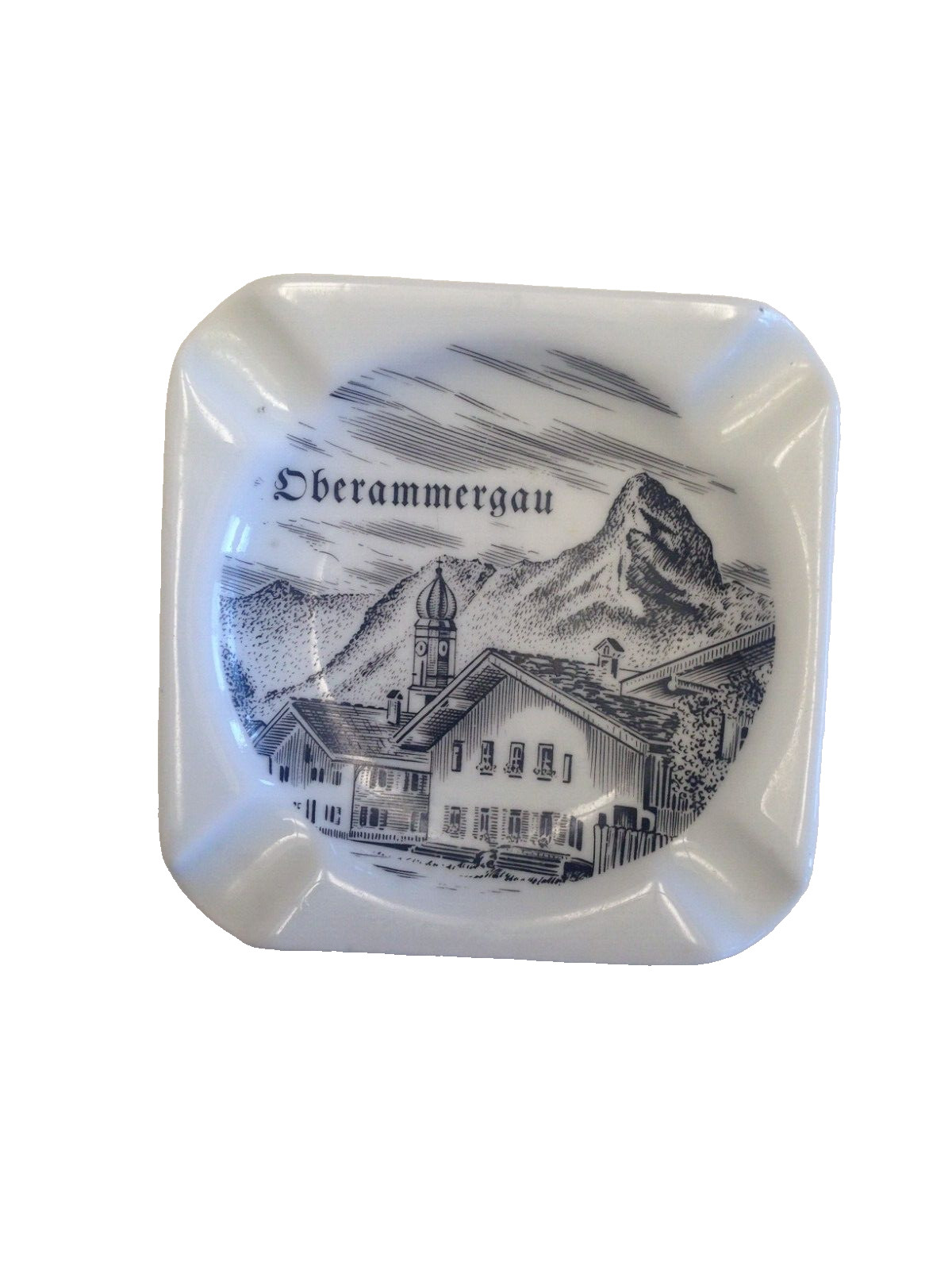 Vtg ceramic cigarette ashtray  tourist souvenir keepsake Oberammergau Germany