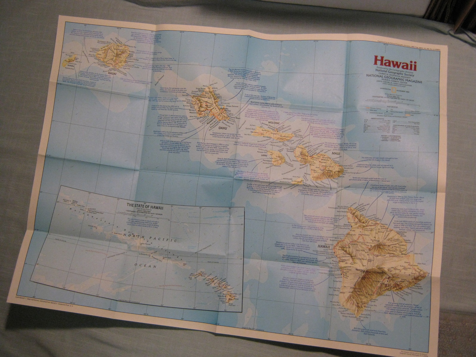 HAWAII MAP THE MAKING OF AMERICA+ HISTORY National Geographic November 1983