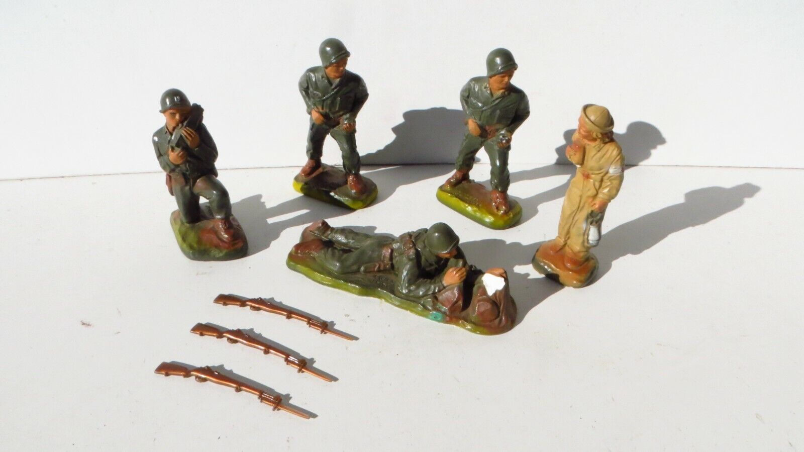 WW2 US Military Home Front Sweetheart Chalkware Figures Soldiers J. H. Miller