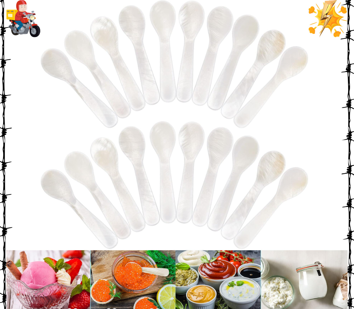 Patelai Set of Caviar Spoons Mother of Pearl Spoons with Hand Craft W round Hand Patelai Set of Caviar Spoons Mother of Pearl Spoons with Hand Craft W round Hand