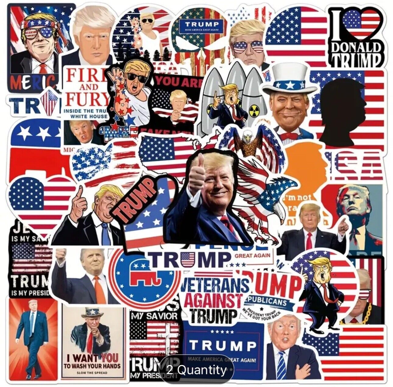 50pcs Trump 2024 Stickers Lot President Stickers