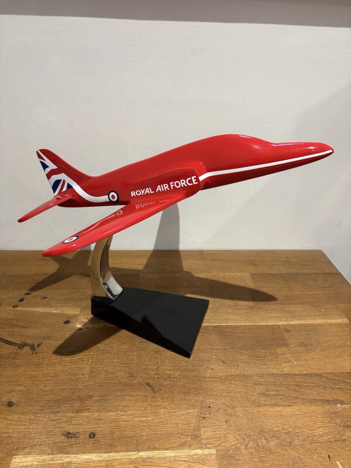 Large Red Arrows Metal Model On Stand, 40 Cms Long , 36 Cms Wingspan