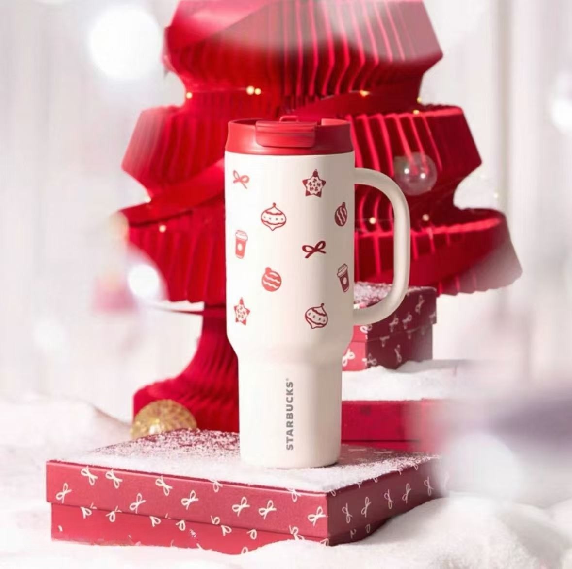 Starbucks 2025 China Christmas White 41oz SS Tumbler