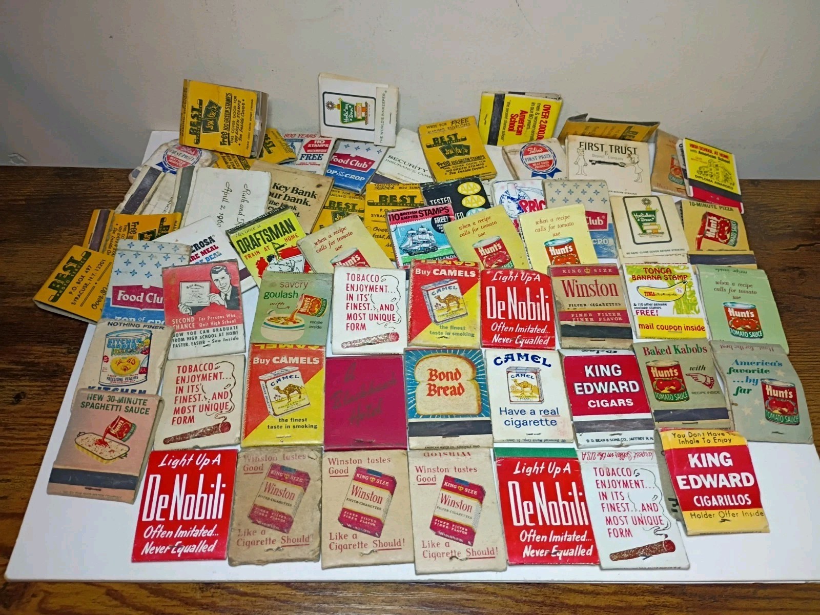 VINTAGE Lot Of MATCHBOOKS Great Advertisements Hunts Winston Camel Bond Bread VINTAGE Lot Of MATCHBOOKS Great Advertisements Hunts Winston Camel Bond Bread