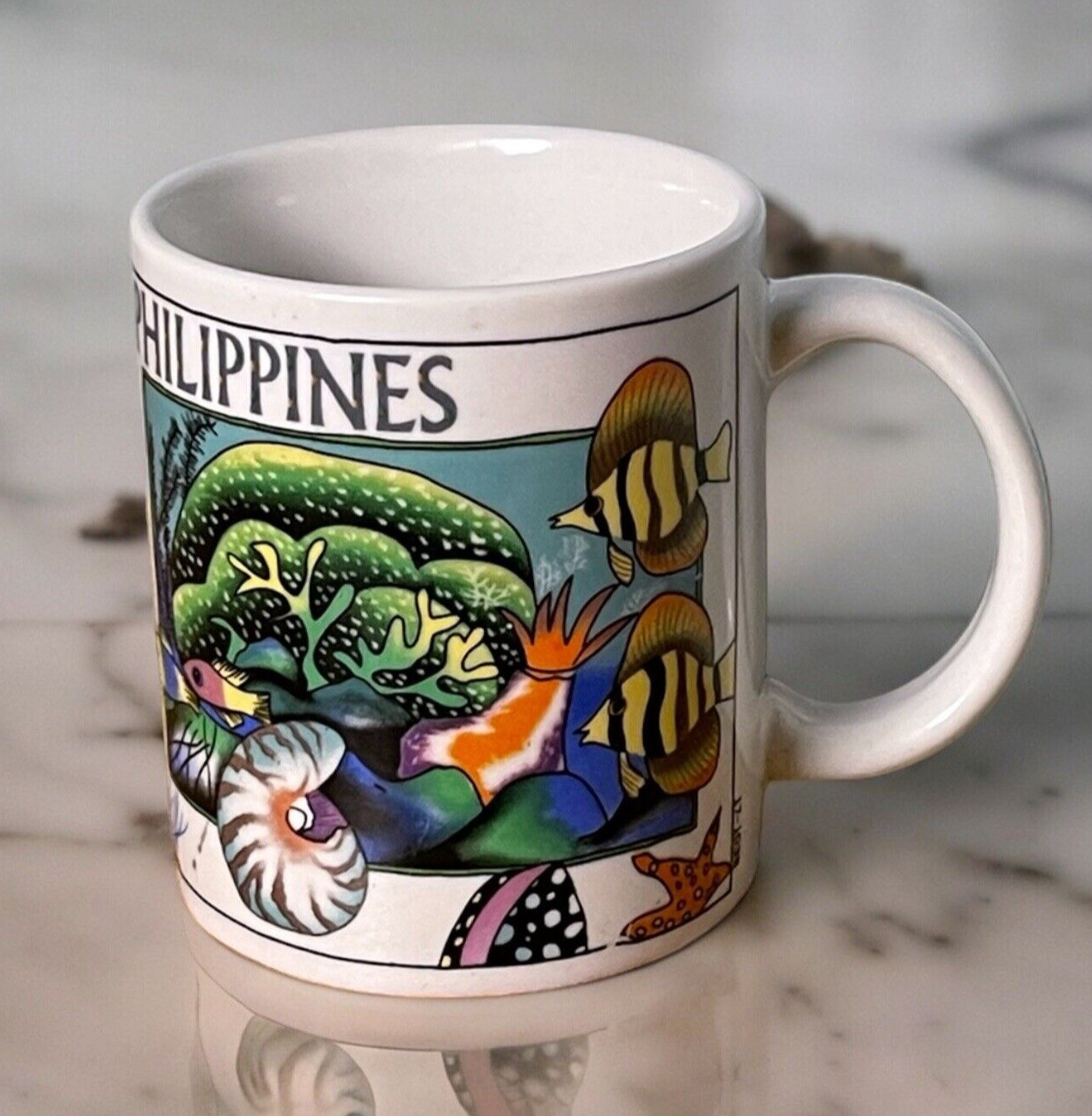 Philippines Coffee Cup Mug Mabuhay Islands Nautical Tropical Fish Ocean Seaside