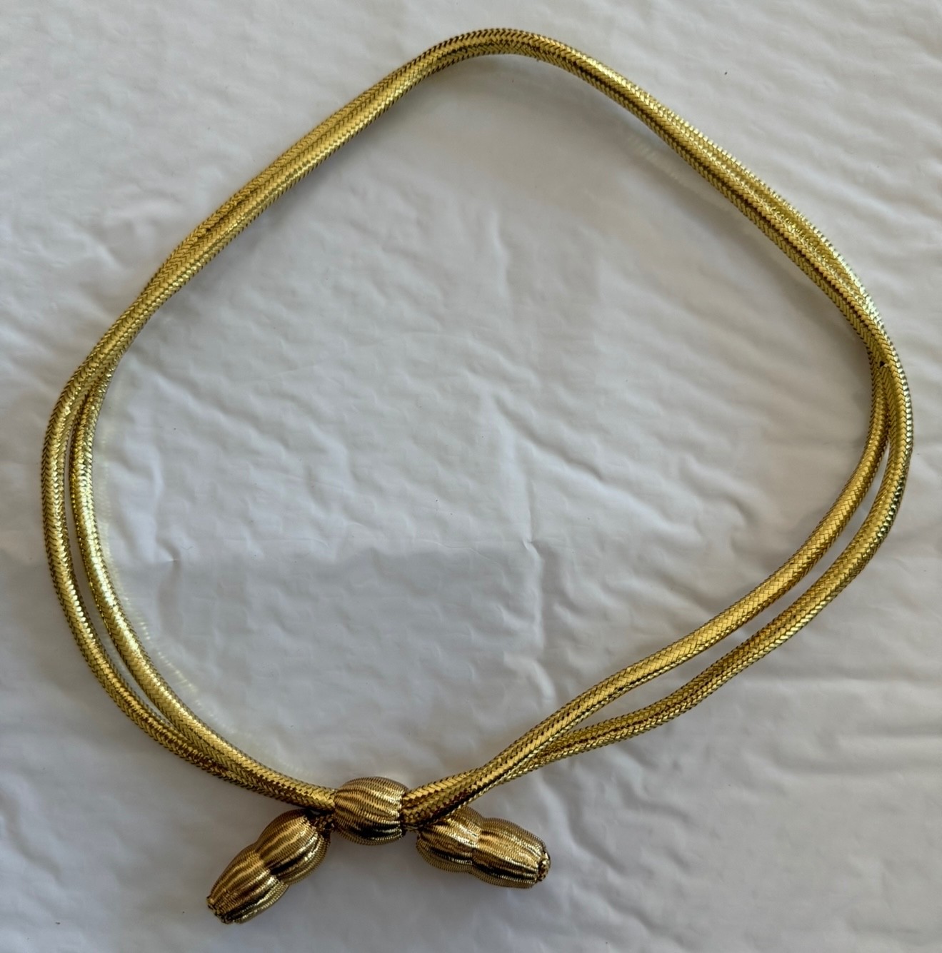 US Army Gold Mylar Acorn Campaign Cord Hat Band Military Officer State Trooper