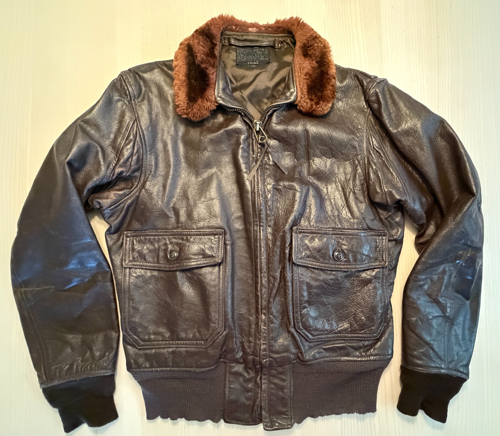 Vintage 60's USN G-1 Flight Jacket Ralph Edwards MIL-J-7823 B Size 40 Navy
