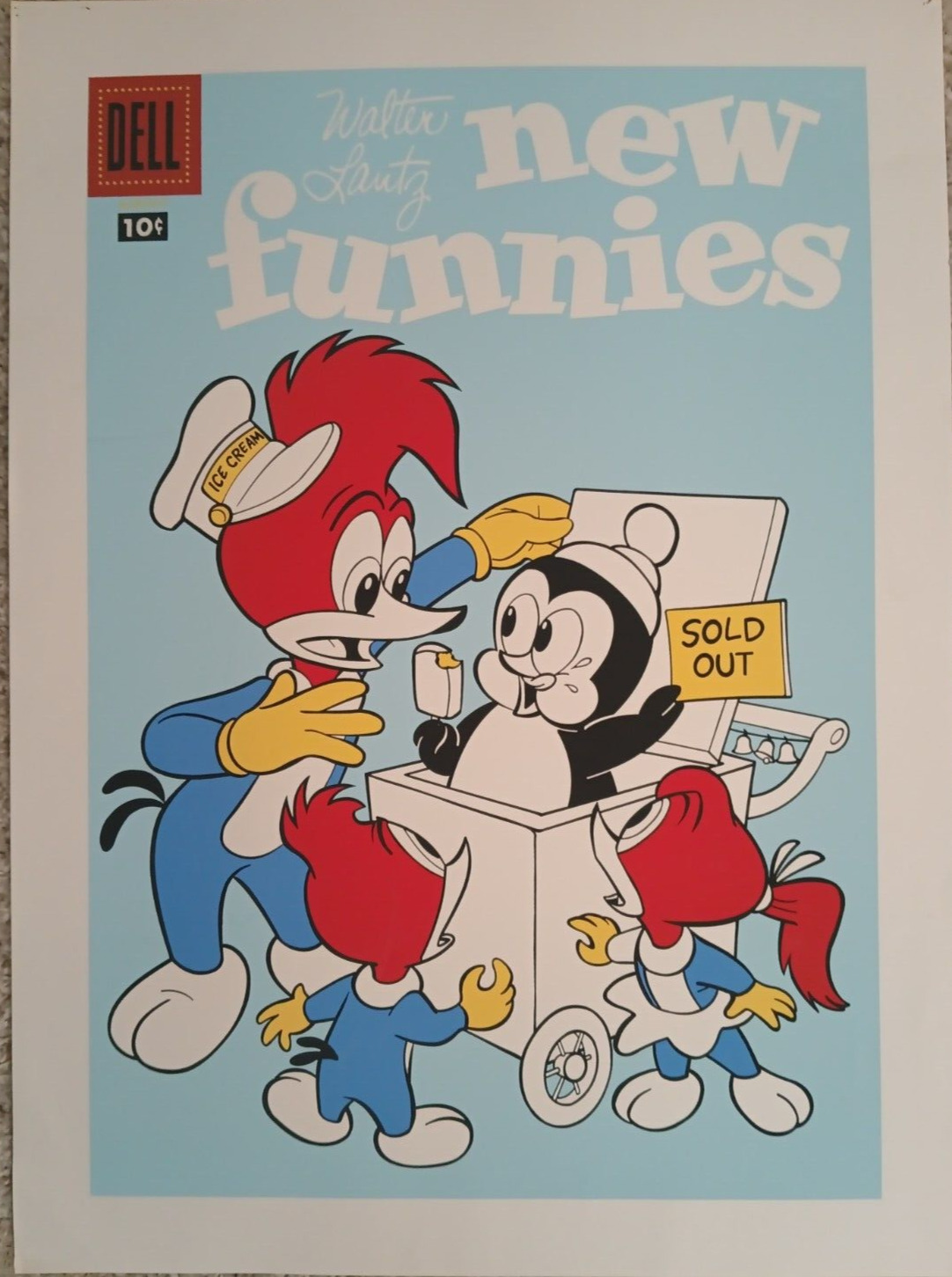 Woody Woodpecker Serigraph Prototype Comic Poster 5 Colors 1990
