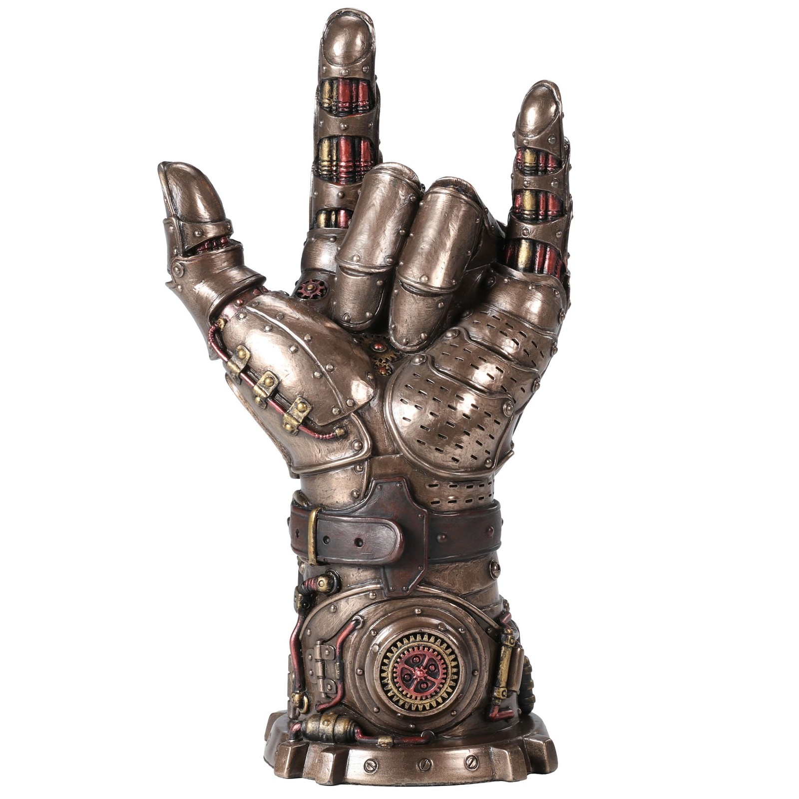 Veronese Design 9 1/2 Inch Steampunk Gauntlet of Love Resin SculpturE, Bronze