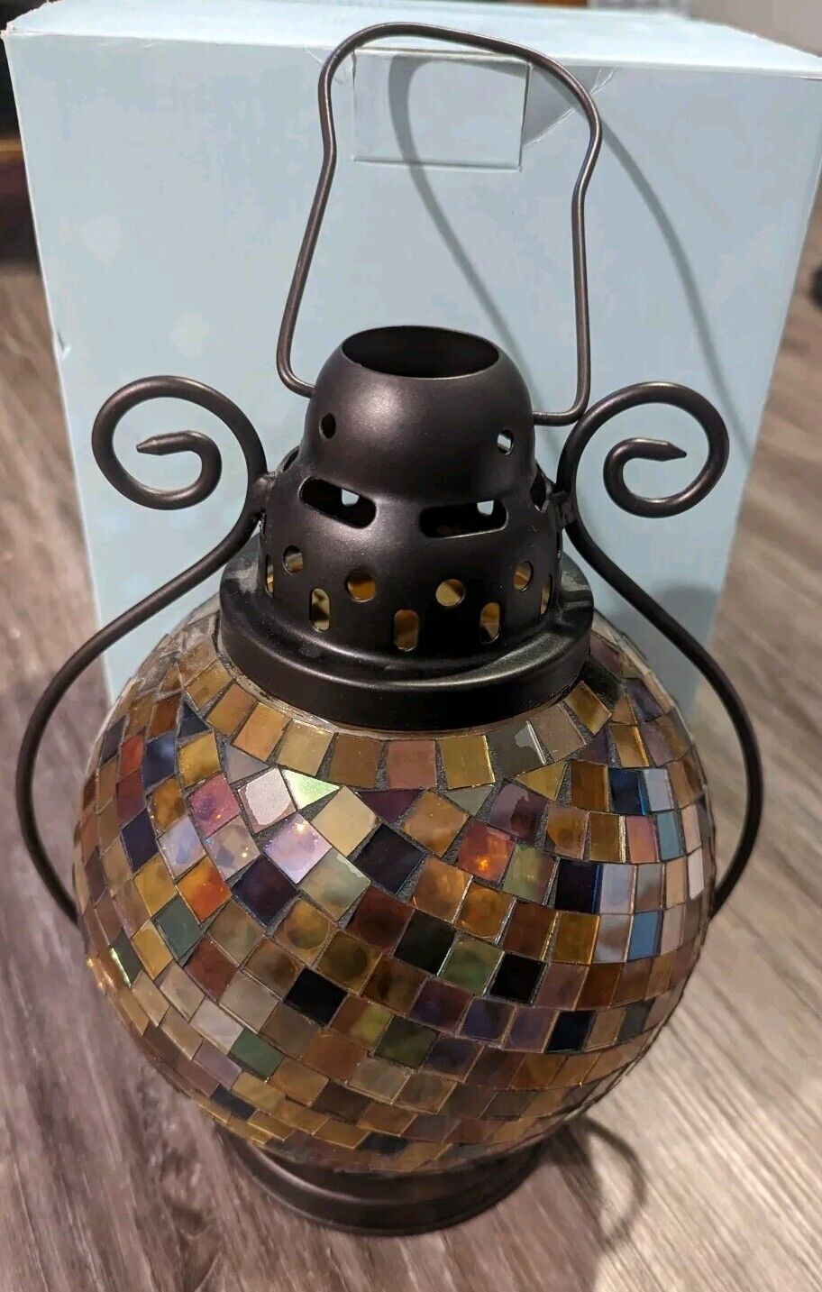 Retired Partylite P9238 Global Fusion Mosaic Moroccan Style Candle Lantern Boxed