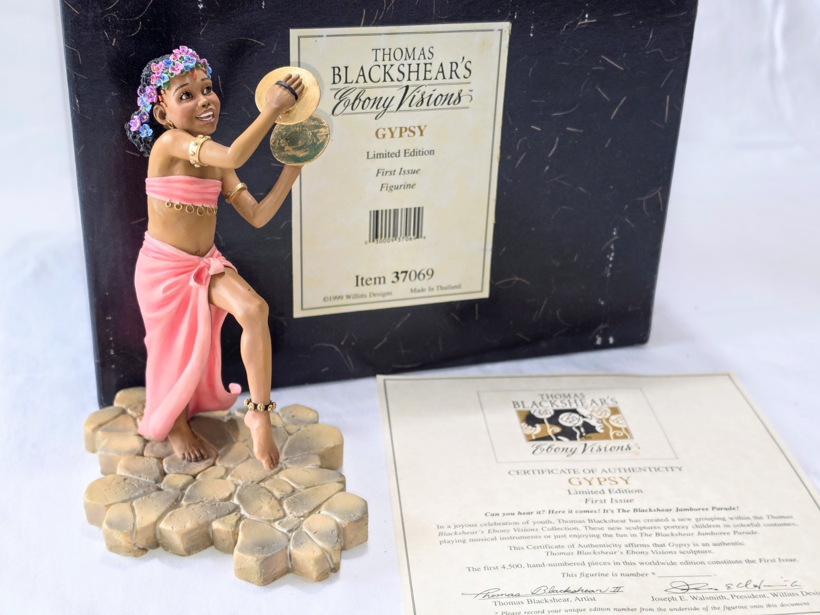 Thomas Blackshear Ebony Visions Figurine Gypsy 37069 LE First Issue 