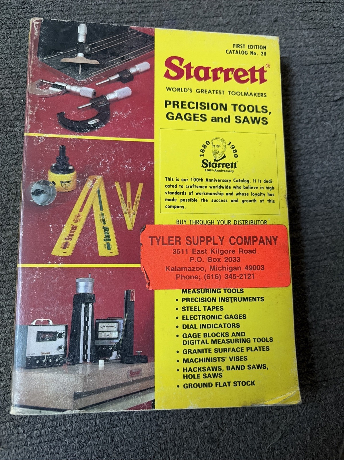 Starrett Precision Tools Catalog First Edition, Catalog No. 28