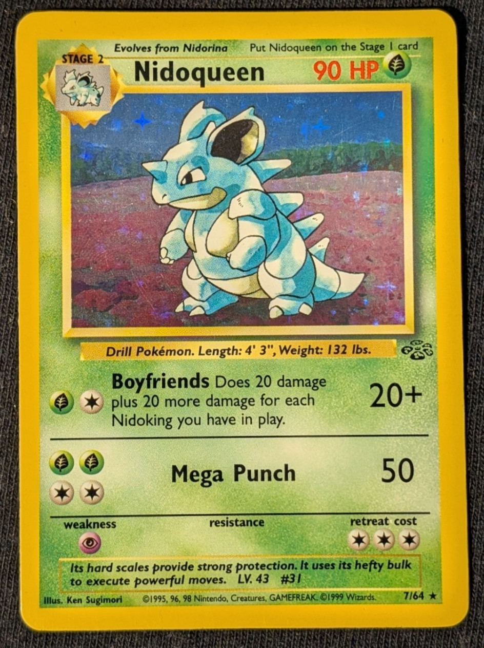Pokémon Nidoqueen 7/64 Jungle Set Holo Rare Unlimited WOTC 1999 – Excellent