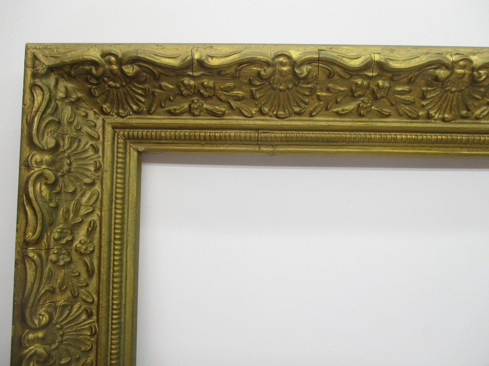 Vtg/Old Large-Wide Carved Wood Gold Pic/Art Frame Fits 16 