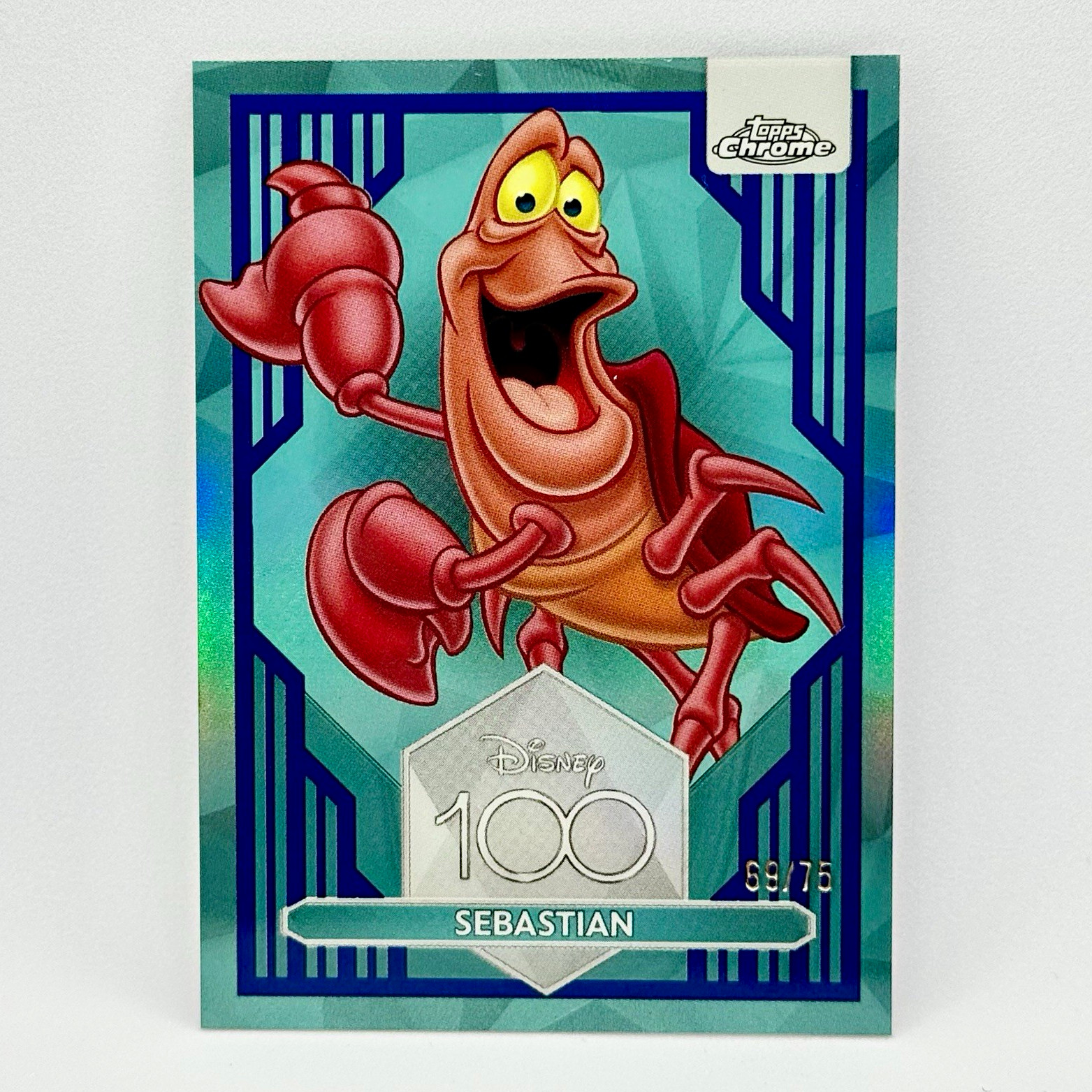 2023 Topps Disney 100 Chrome Sebastian #81 Dark & Light Blue #/75