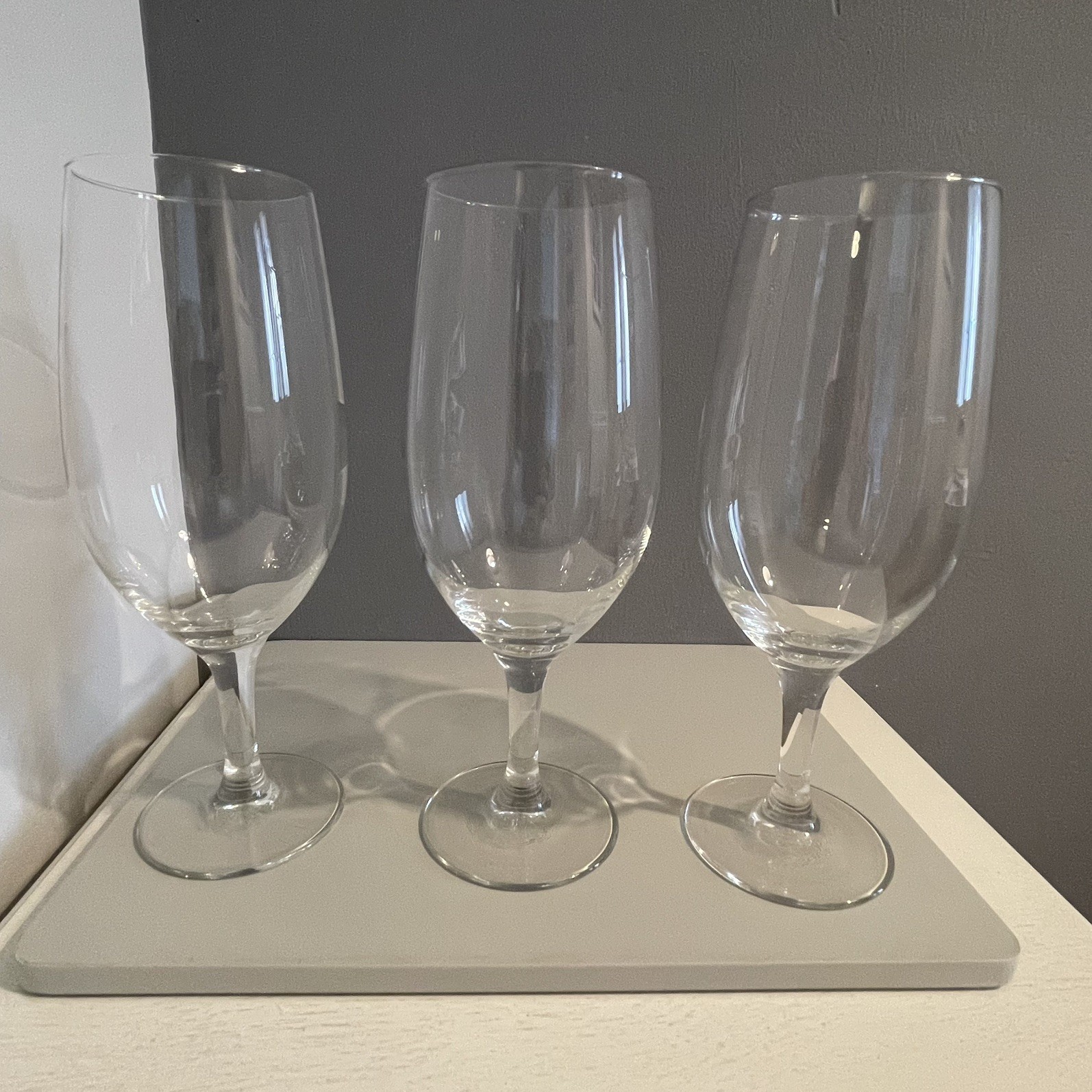 Vintage Luminarc Beer Wine Glasses X3 France Capacity 500ml Stem Tulip Shape