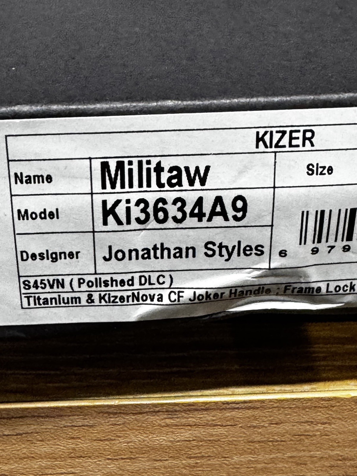 Militaw® | S45VN | Polished DLC Ultra | Titanium+KizerNova™ Joker Carbon Fiber