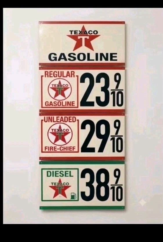  4 piece Texaco Gas Station Gasoline Price Advertising Sign 32\