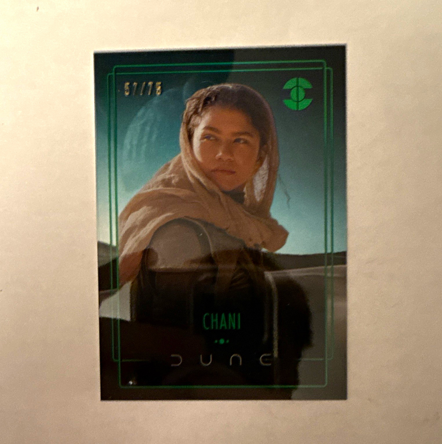 Topps 2024 Topps Chrome Dune Dune Armor Chani DA-2 Green Parallel /75