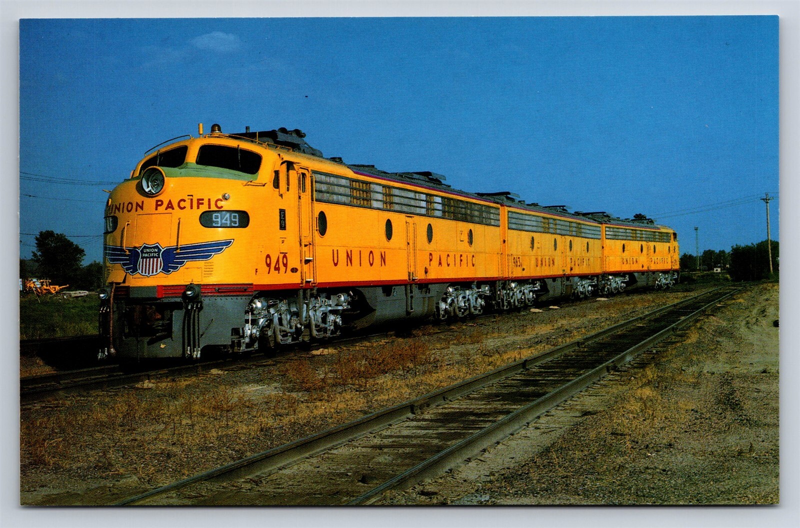 Postcard Train Union Pacific Railroad E9 Locomotives #949, 963B, & 951 HP26