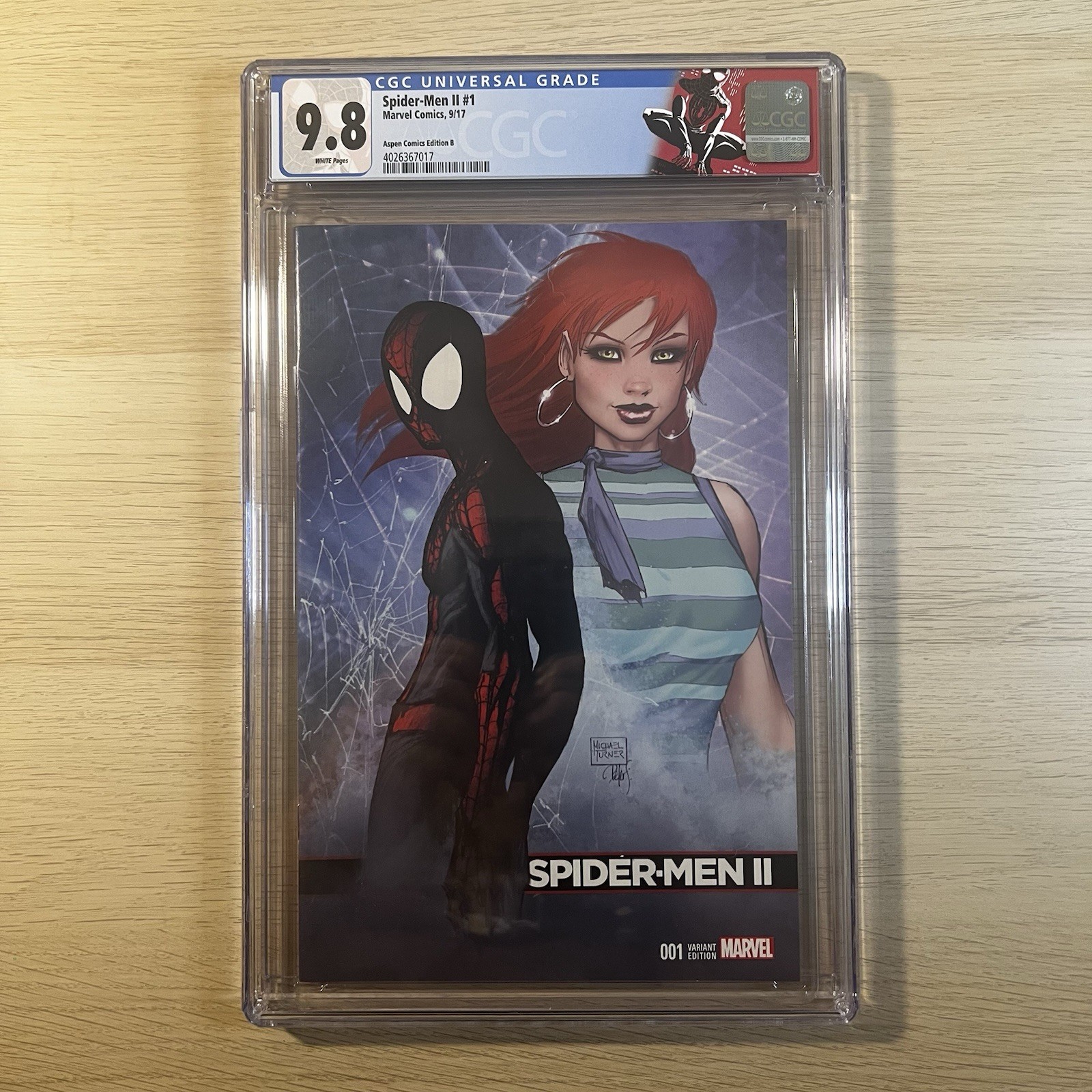 Spider-Men II #1 CGC 9.8 Aspen Michael Turner Variant B Marvel Comics 2017