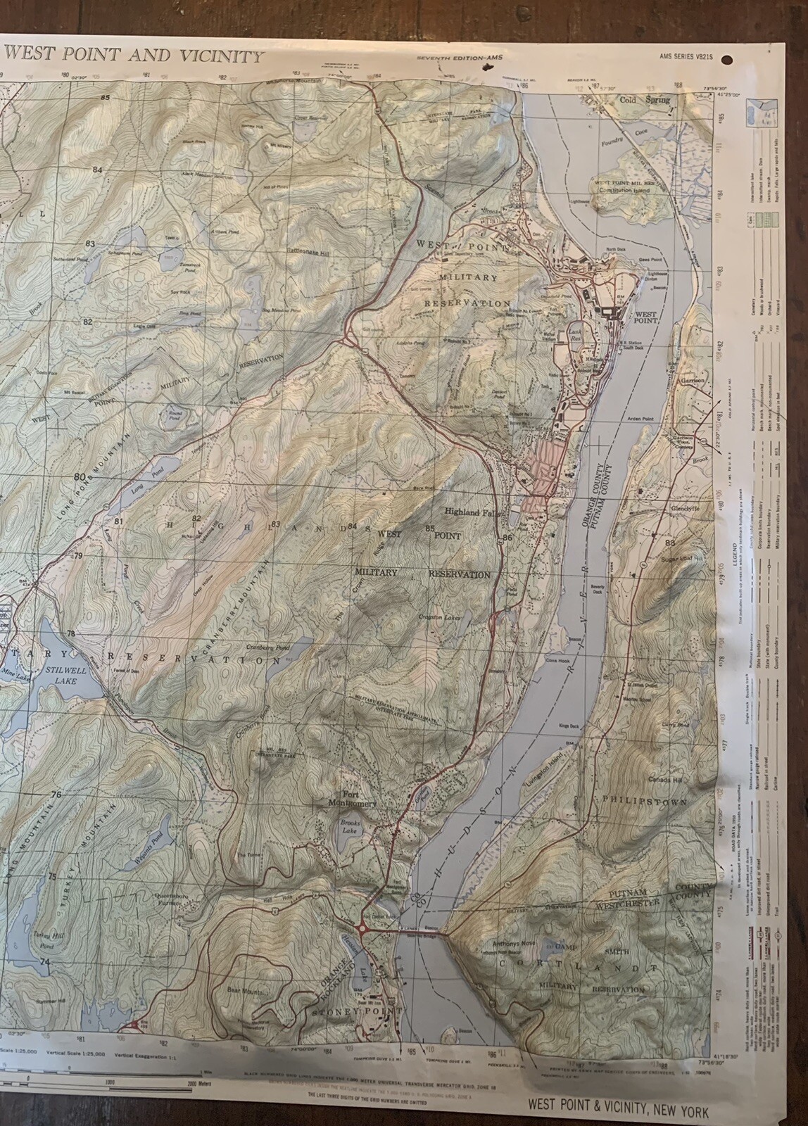 RARE 1952 West Point & Vicinity 3D Plastic Relief Map~US Army Corps Of Engineer