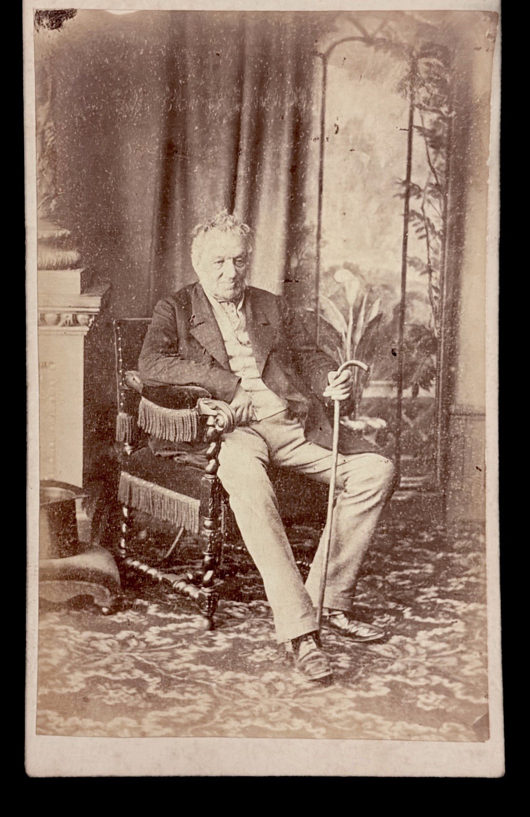 Antique Cabinet Card~Elderly Victorian Man Portrait~Sick Or PostMortem~c.1850-99