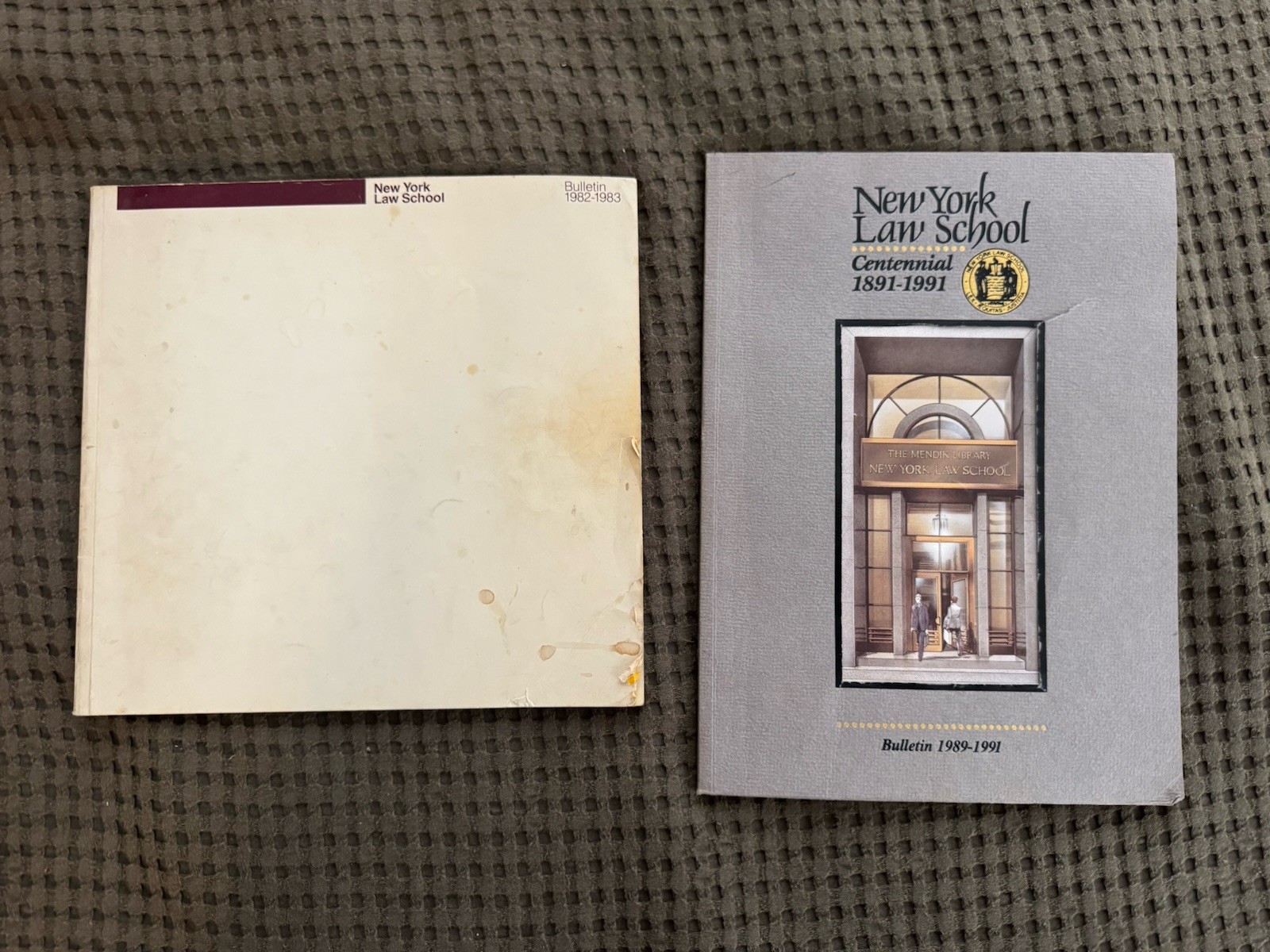 Vintage New York Law School Bulletins 1982-83 & 1989-91 Centennial 1891-1991 Lot
