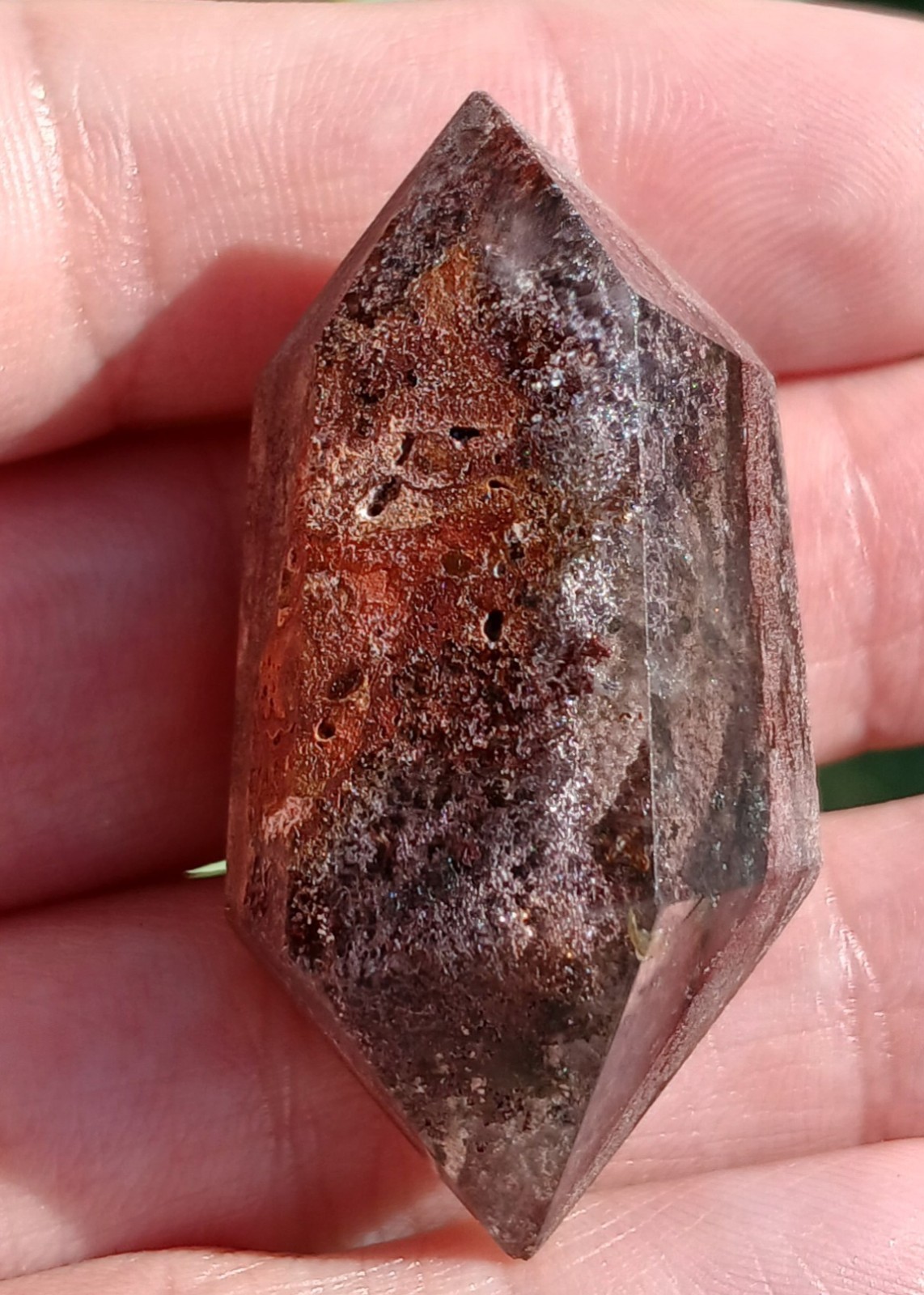 17g Natural Red Phantom Ghost Garden Scenic Inclusion Quartz Crystal DT